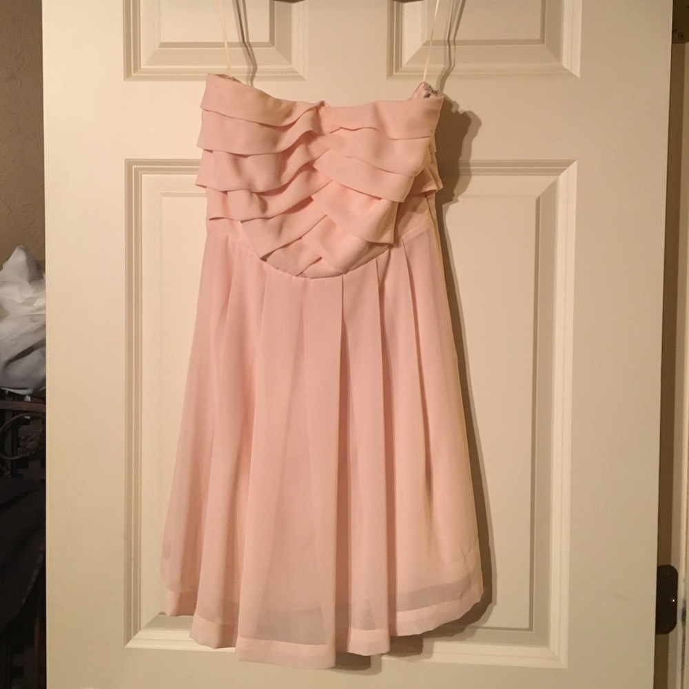 Strapless pink dress
